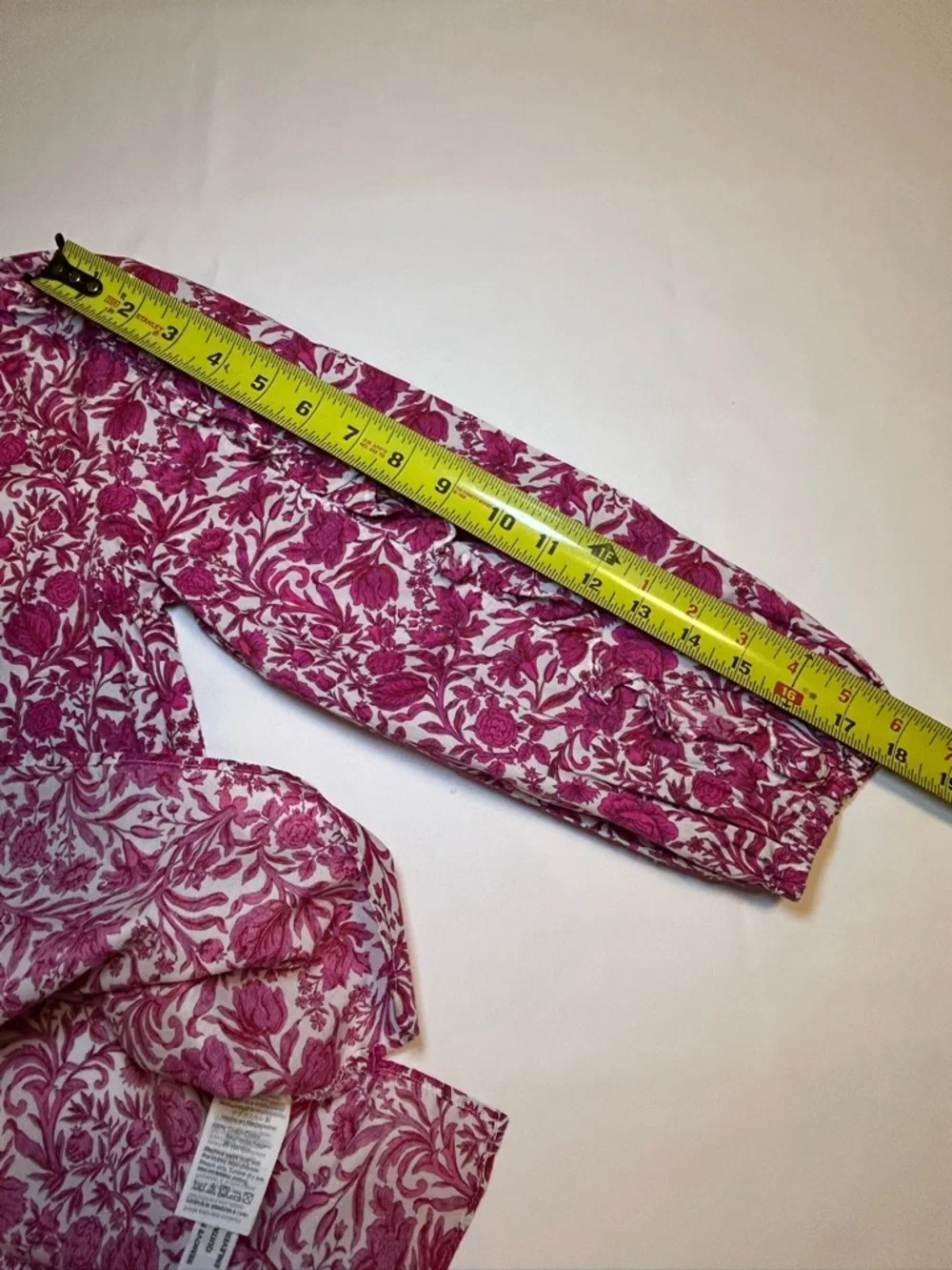 J.Crew liberty fabric floral blouse pink white puff sleeve XS cottagecore